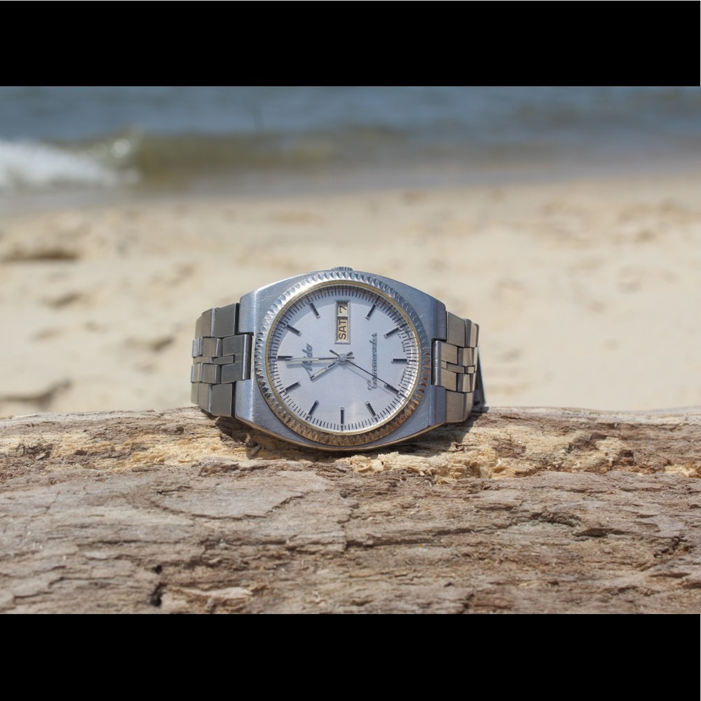 SOLD🔵Mido Commander Automatic w/ White Gold plated Bezel Swiss